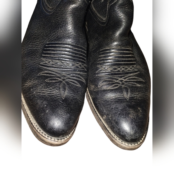 Dan Post men's black with white stitching leather size 9.5D cowboy boots - Picture 2 of 10